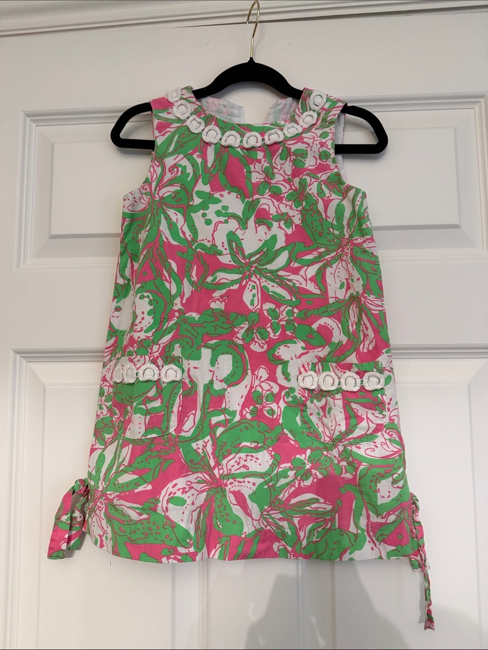 Lilly Pulitzer Girls Pink & Green Floral Shift Dress - Brand 4T